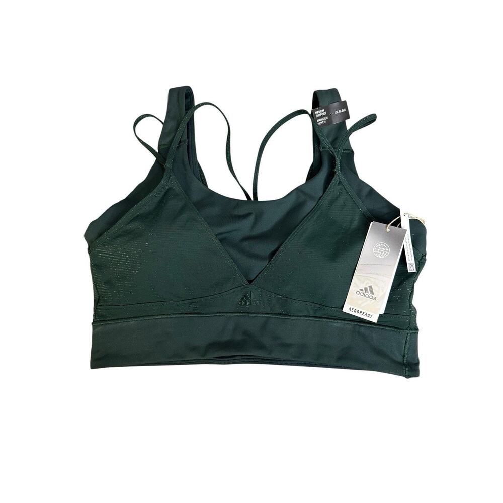 Adidas Aeroready Womens Sports Bra X Large Green Sport Yoga size XL New